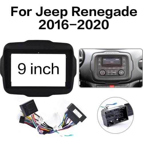 Car Center GPS Navigation Decoration Frame Cover Interior for Jeep Renegade 2016 2017 2018 2019 2020 2 Din 9'' Car DVD Frame Set