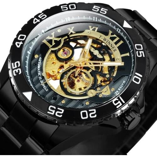 WINNER Watches Mens 2020 Automatic Mechanical Luxury Brand Skeleton Design Watch Stainless Steel Strap Wrist Watches horloges