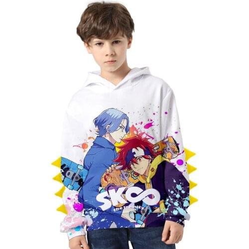 New Anime Kids Hoodie SK8 the Infinity Reki Langa Cosplay Costume Hooded Boy Girl Hoodie Tops SK Skateboard Sweatshirt Summer