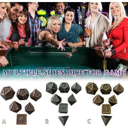 For Dungeons & Dragons 7pcs/set Innovative RPG Dice D&D Metal Dice Set
