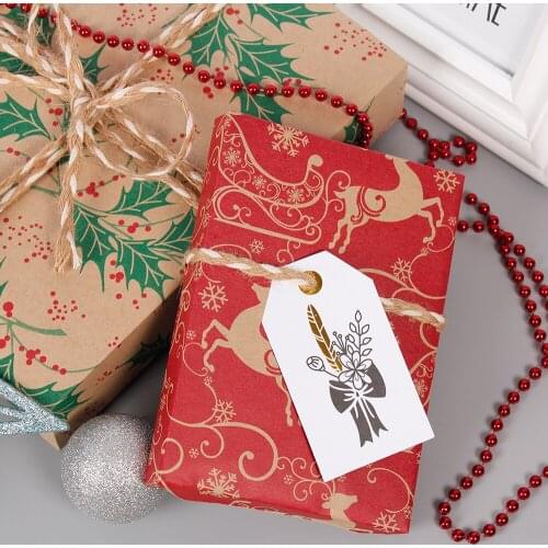 10pcs/lot Double side Kraft Gift Wrapping Papers Kraft Paper Kids Birthday New Year Christmas Gift Wrapping Papers Party Supply