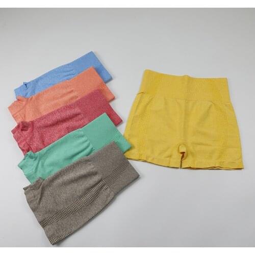 Stretch Fit High Waist Yoga Sport Shorts For Women Quick Dry Polyester Nylon Running Shorts Sexy Push Up Workout Gym Shorts