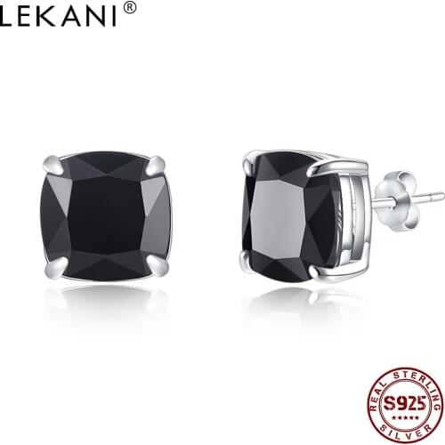 LEKANI 925 Sterling Silver Earrings Simple Design Cubic Zirconia Woman Earrings Fashion Jewellery To Send Friends Gifts
