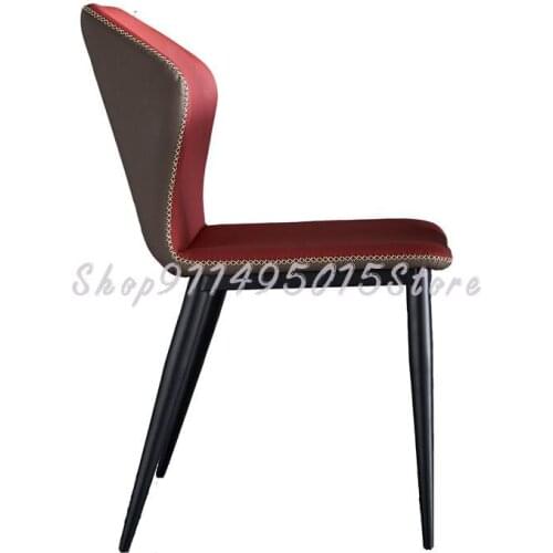 Italian Minimalist Dining Chair Home Nordic Light Luxury Modern Chair Simple Restaurant Backrest Net Red Dining Chair