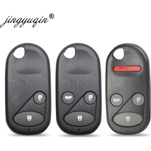 Jingyuqin Remote Key Fob Shell 2/3/4 Buttons for Honda Civic CRV S2000 Accord Jazz Fit Odyssey Keyless Entry Case Car Style