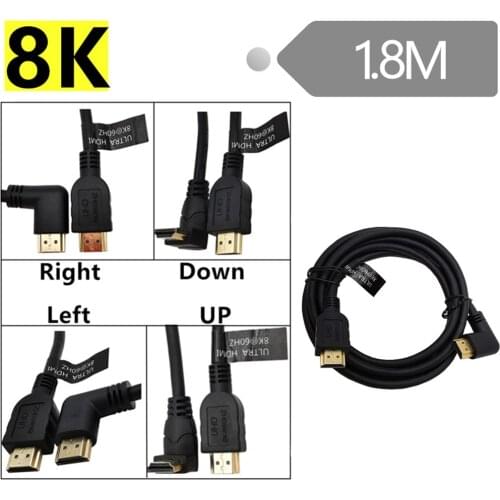 Version 2.1 HDMI 8K60HZ/4K120HZ straight to left and right elbow 90 degree 7680X4320 HD cable