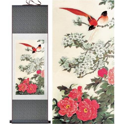 Birds and flower Painting Home Office Decoration Chinese scroll painting birds paintingPrinted painting