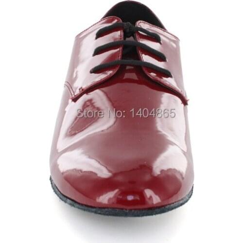 KEEWOODANCE Mens shoes zapatos de baile mujer ballroom dance shoes mens dance shoes Red and Black Color Low heel