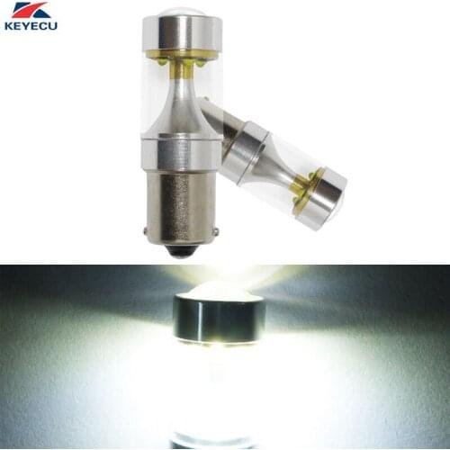 KEYECU 2 Pieces White 6500K BA15S 1156 30W XBD 6SMD LED Led Light Car Rear Backup Reverse Lamp
