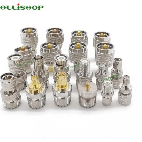 20 Type UHF PL259 RF Adapter Kits Cover UHF to SMA Adapter SO239 UHF to BNC/TNC/F RF Adapter Straight Test Converter Connector