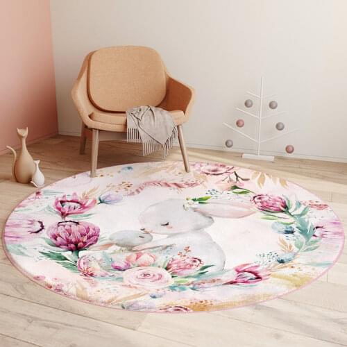 Cartoon Printed Carpet For Childrens Room Non-slip Round Rug Modern Living Room Decorative Carpets Kid Washable Large Area Rugs