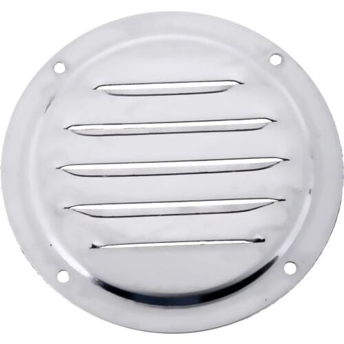 Stainless Steel Round Blower Air Vent Grill Grille 4 inch, Marine Boat Yacht Caravan Wall Door Louver - 5 Slots