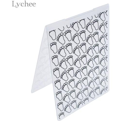Lychee Life Footprint Pattern Plastic Embossing Folder For Scrapbook DIY Album Card Tool Plastic Template Stamping