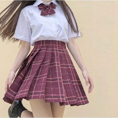 [Lycoris radiate] Short long sleeve Japanese Student Girls School Jk Uniform Top Large Middle High School Uniforms High Waist