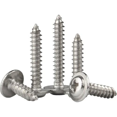 M3 M4 Pan Washer Head Self Tapping Screw Phillips Cross Recessed Wafe Head Bolt Iron Steel Nickel Plated