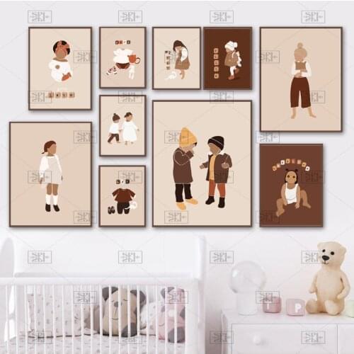 Cute Baby Girl Boy Clothes Boho Wall Art Canvas Painting Nordic Posters and Prints Wall Pictures Kids Room Bedroom Nursery Decor