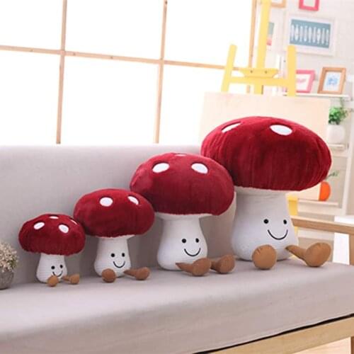 Soft Vegetable Mushroom Plush Toys Lovely Mushroom Pillows Stuffed Mushroom Pillow Plush Food Plush Cushion Yummy World Plush