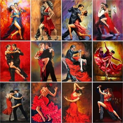 MomoArt DIY Diamond Embroidery Dance Couple Full Drill Square Diamond Painting Landscape Cross Stitch Mosaic Decor For Home