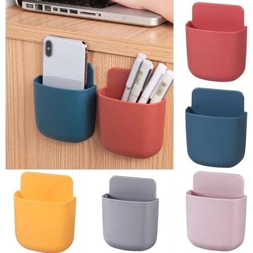 Wall Mounted Storage Box Remote Control Storage Organizer Case For Air Conditioner TV Mobile Phone Plug Holder Stand Rack
