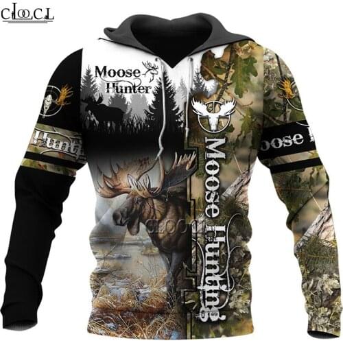 CLOOCL Moose Hunting Camo 3D Print Hoodies Men Women Harajuku Fashion Sweatshirt Autumn Casual Streetwear Hoodie Drop Shipping