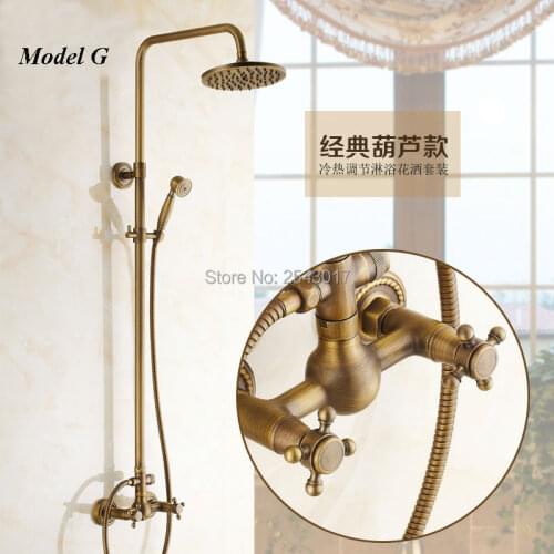 Wholesale and Retail Bathroom Rainfall Shower Set Copper Brass Elegant Wall Mount Shower Mixer Crane ZR03