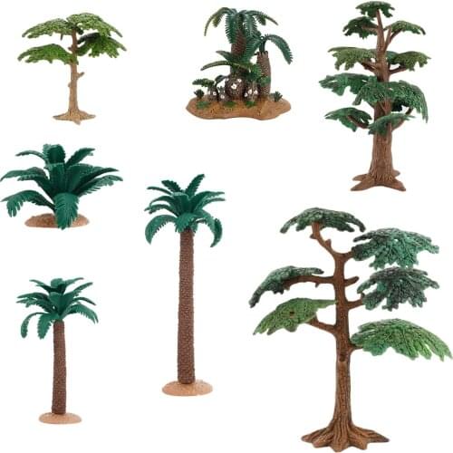 Lot 7 Mixed Miniatures Model Ancient Tree Train Railways Park Layout 4.5-24cm