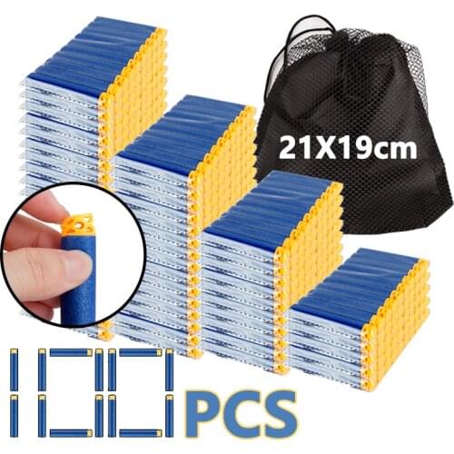 100PCS Foam Bullets For Nerf Hollow Out Soft Head Refill Darts for Nerf Accessories Net Bag for Nerf Strong Firepower Toy Guns