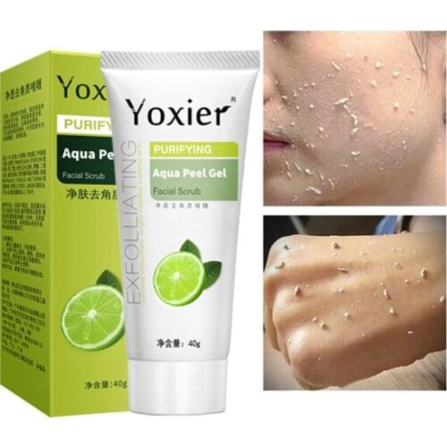 Moisturizing, whitening lemon vitamin C removing acne detox and cleansing all skin exfoliating facial scrub exfoliating gel 40g