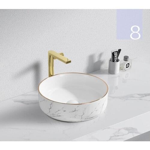 Above Counter Wash Hand Basins Household Wash Basin Single Basin Ceramic Square Bathroom Sinks Shampoo SJ63-8