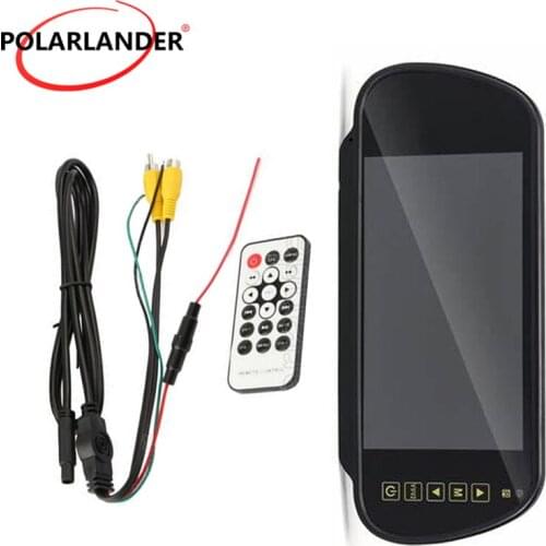 7 inch 480x234 Color TFT LCD reversing priority car reverse rear mirror monitor USB SD Port MP5 FM transmitter for rear camera