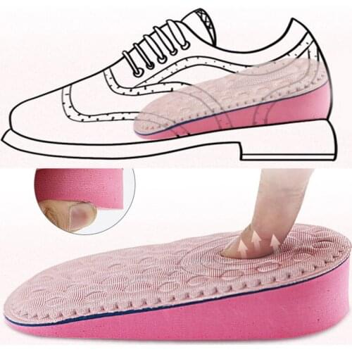 Women Heel Cushion Insoles Comfortable Relieve Foot Pain Protectors Half Yard Pad Massage Heightened Pad Height Increase Insoles