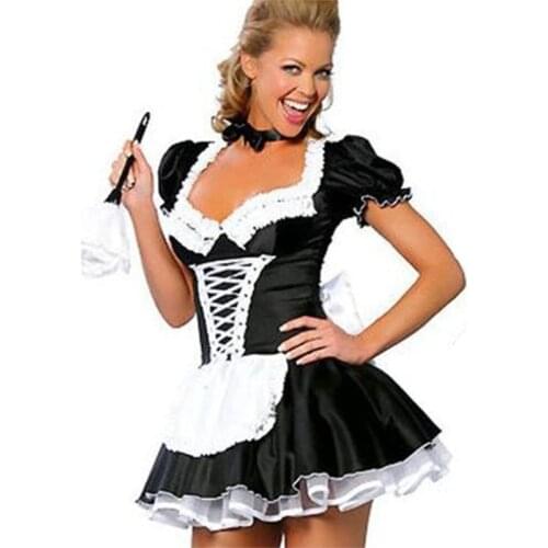 Lady French Maid Sexy Erotic Underwear Costume Lace Night Club Waiter Naughty Girl Cosplay Halloween Carnival Party Fancy Dress
