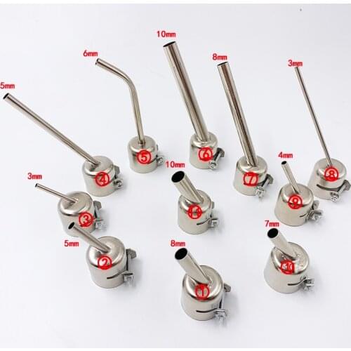 1PCS 850 Series 45 Degree Bent Curved Nozzle Soldering station for 858D Welding Nozzles Hot Air Stations Gun Nozzles