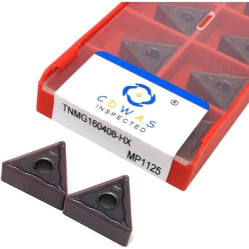 10PCS TNMG160408 HX MP1125 High Quality External Turning Tool TNMG 160408 Carbide Inserts Lathe Cutter Tool for Stainless Steel