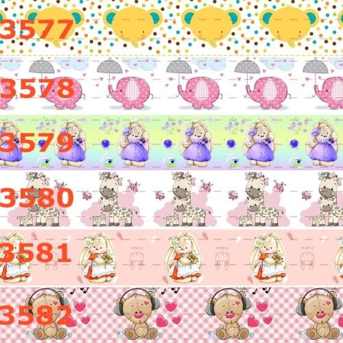 10yards - different sizes - Cartoon bear printed grosgrain ribbon - baby bear printed ribbon