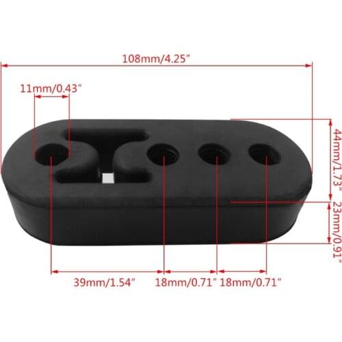 2x Durable Exhaust Hanger Muffler Insulator Mount Bracket Bushing Pipe Rubber 4 Holes Car Vehicle Universal Rubber Pipe