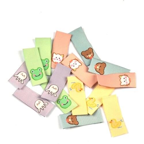 50pcs Mixed Cartoon Animals Embroidery Labels for Sewing Garment Handmade Accessories Clothes Tags Care Bags Logo DIY Crafts