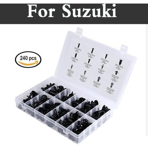 Auto Clips Assortment [240pcs] Most Popular Sizes Applications For Suzuki Ignis Jimny Kei Kizashi Liana Reno Splash Swift Sx4