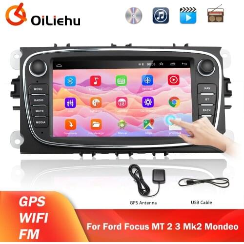 OiLiehu 2 Din Android 8.1 Car Radio Stereo Receiver GPS Car Multimedia Player For Ford Focus S-Max Mondeo 9 Galaxy C-Max Kuga