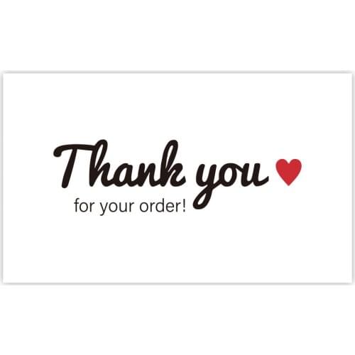 White Thank You card printable 10-30pcs thanks for your orders with Red heart card Paper Cards For Small Shop Gift Packet