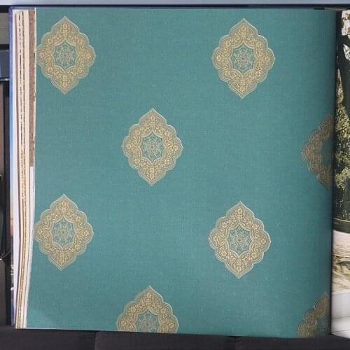 Palace Modern Wall Papers Home Decor Waterproof Blue Damacus Floral Wallpaper Roll For Living Room Bedroom Walls Contact Paper