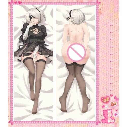 Anime Cartoon Nier: Automata Double-Sided Bolster Hugging Peach Skin 2 Way Pillow Case Pillow Cover Pilllowcase Gift 78025