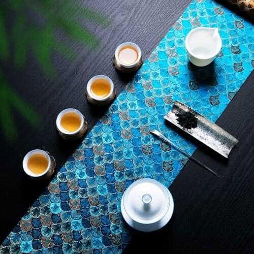 Japanese West array weaving double-sided two-color tea mat brocade table flag tea cloth manual Zen tea ceremony accessories