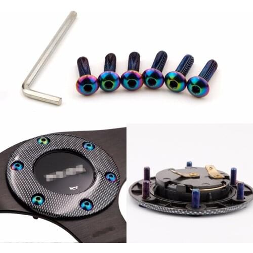 Universal Nec Chrome Boss Kit Bolt Lug Nuts for Steering Wheel Horn Buttons Cover 6pcs/pack