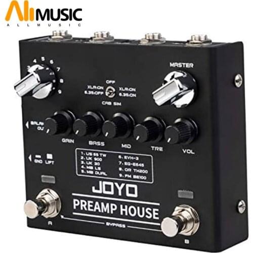 JOYO R-15 Preamp House Multi Effect Pedal, 18 Tones & 9 AMPs Preamp Simulator With Distortion & Clean Dual Channel