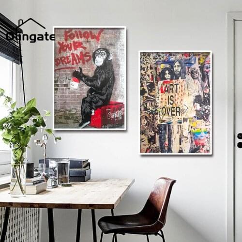 Graffiti Street Girl Canvas Paintings Inspire Words Pictures Modular Wall Art Prints Poster for Living Room Home Garden Decor