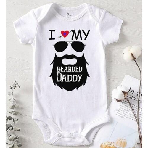 Baby Girl Bodysuits new born Baby Clothes Fall Clothes for Kids Infant Boy Winter Clothes Toddler Jumpsuits Love Bearded Daddy