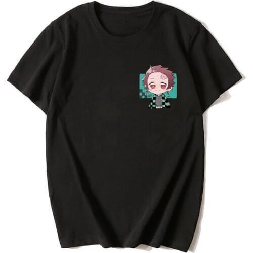 Summer Cartoon Anime Demon Slayer T Shirt Custom logo T-Shirt Women Men Harajuku Short Sleeve Kamado Tanjirou Tops Dropshipping