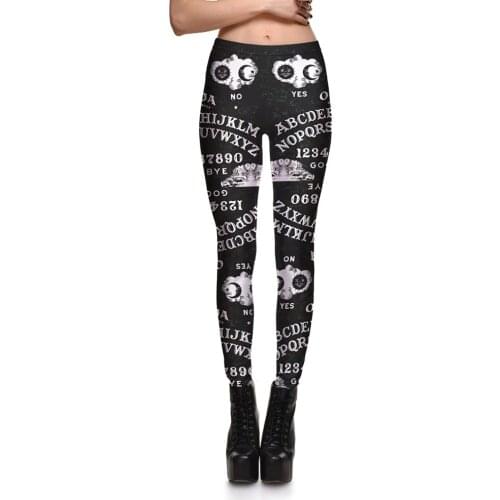 HOT! SEXY! BLACK LEGGINGS Plus Size English Letter Printed Elastic Leggins S To 4xL 6 Patterns