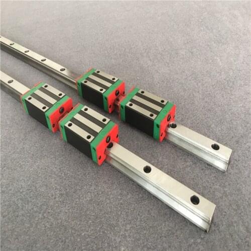 2pcs HGR15 linear guide rail any length+4pc linear block carriage HGH15CA /flang HGW15CC HGH15 CNC parts free shipping